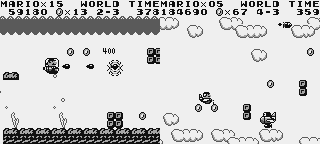 *Super Mario Land* features two shooter levels. The last level, with the last boss, is even one of them. They’re nothing to write home about.