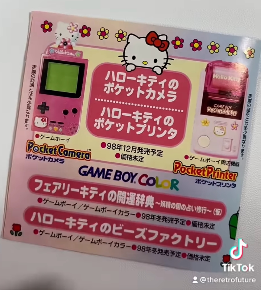 We know what the hardware could have looked like [from a Pocket Hello Kitty flyer](https://www.youtube.com/shorts/koyGCLDp8nU).